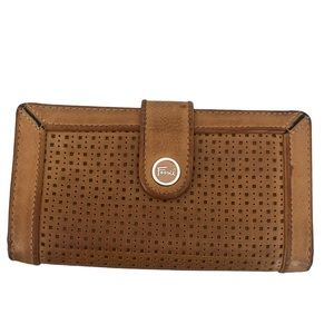 Fossil Brown Leather Eyelet Wallet